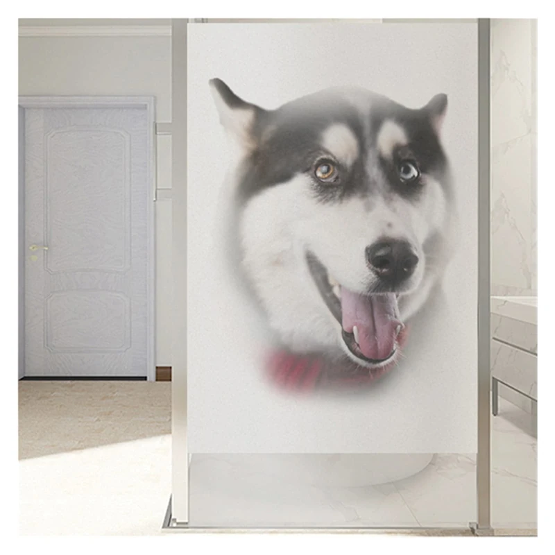 Windows Film Free Size Custom Made Stained Self Adhesive Window Film Style 01 02 03 04 Frosted Privacy Static Adhesive Sticker Bathroom Animal (Farbe : 02, Größe : 90cmX150cm)