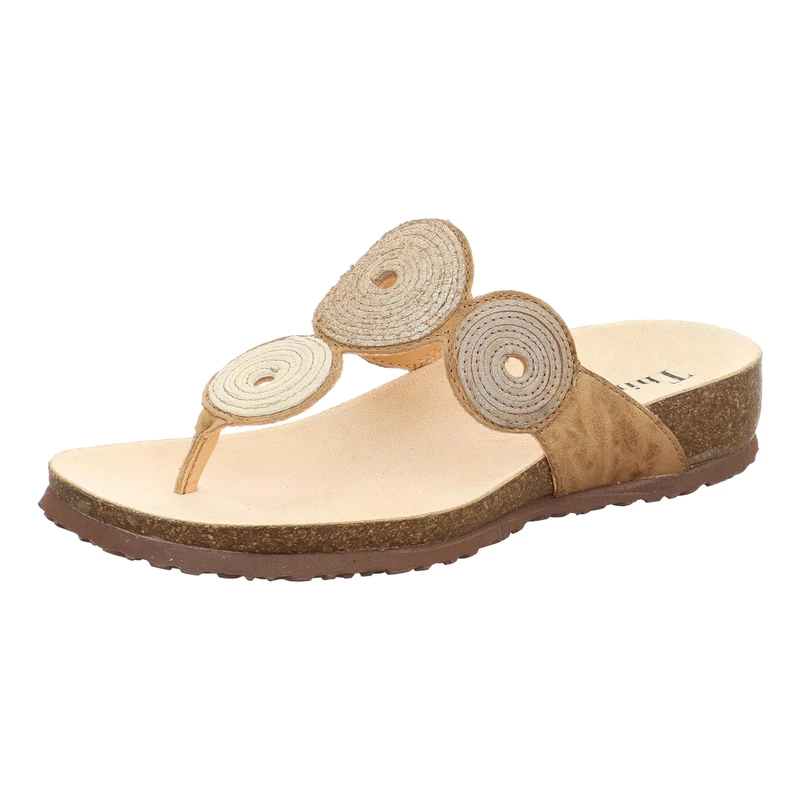 Think! Damen JULIA chromfrei gegerbte nachhaltige Pantolette, NUDE/KOMBI 4000