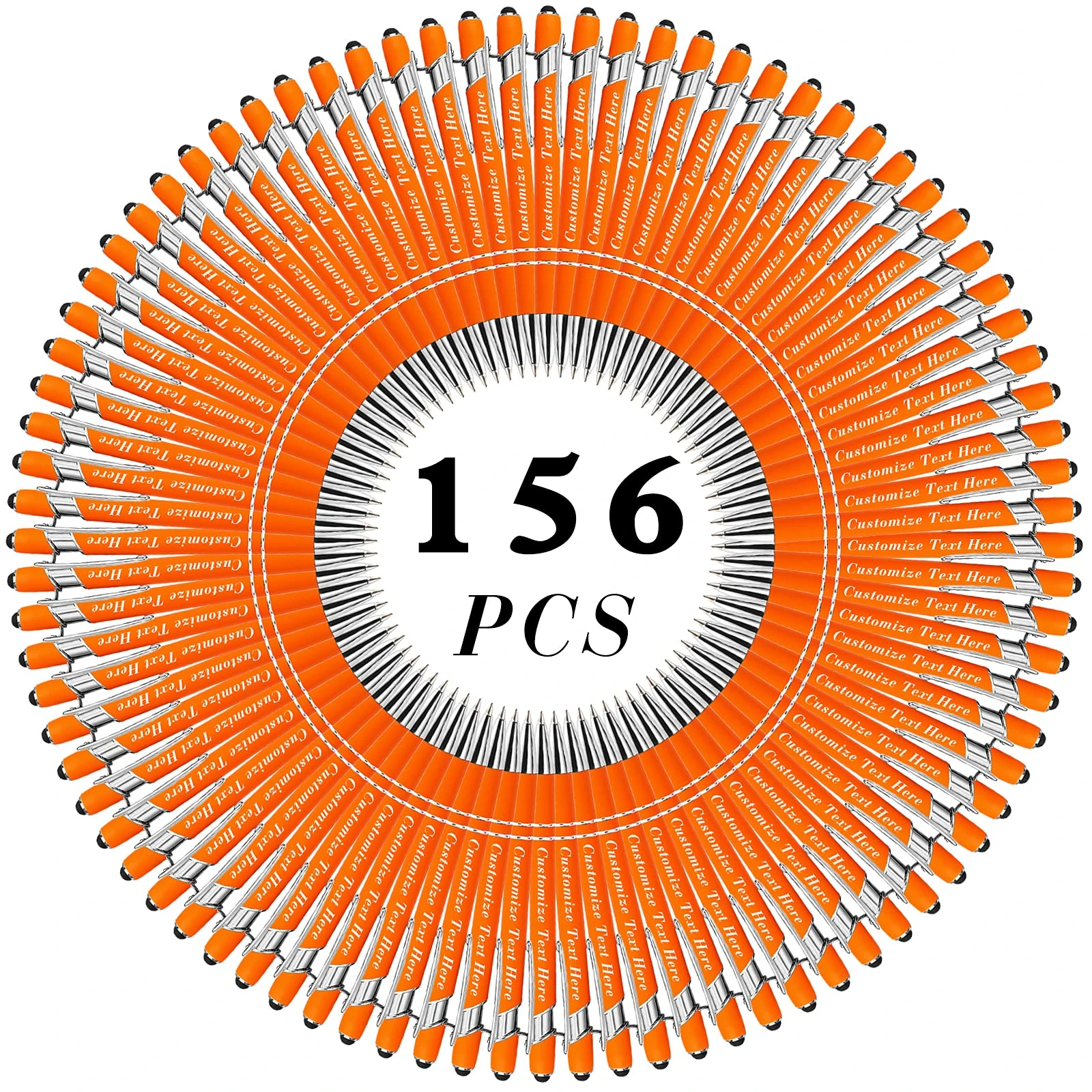 50-500 Pcs Personalised Pens Bulk with Stylus Tip Custom Engraving Ballpoint Pens with Name Message Logo, Customised Gift Pens for Christmas, Wedding, Graduation, Birthday - Medium Point,Black Ink