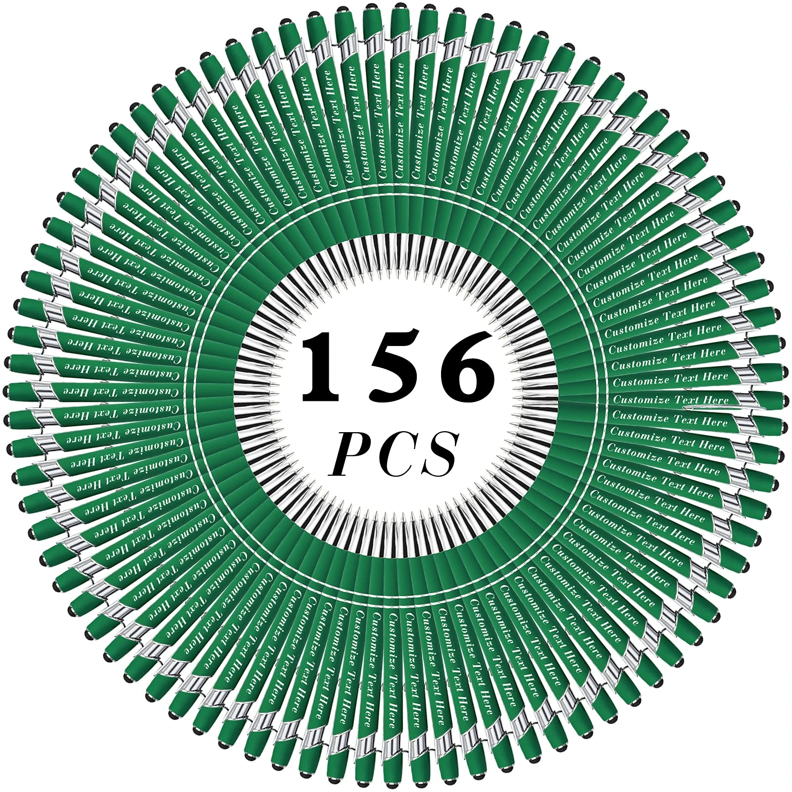 50-500 Pcs Personalised Pens Bulk with Stylus Tip Custom Engraving Ballpoint Pens with Name Message Logo, Customised Gift Pens for Christmas, Wedding, Graduation, Birthday - Medium Point,Black Ink