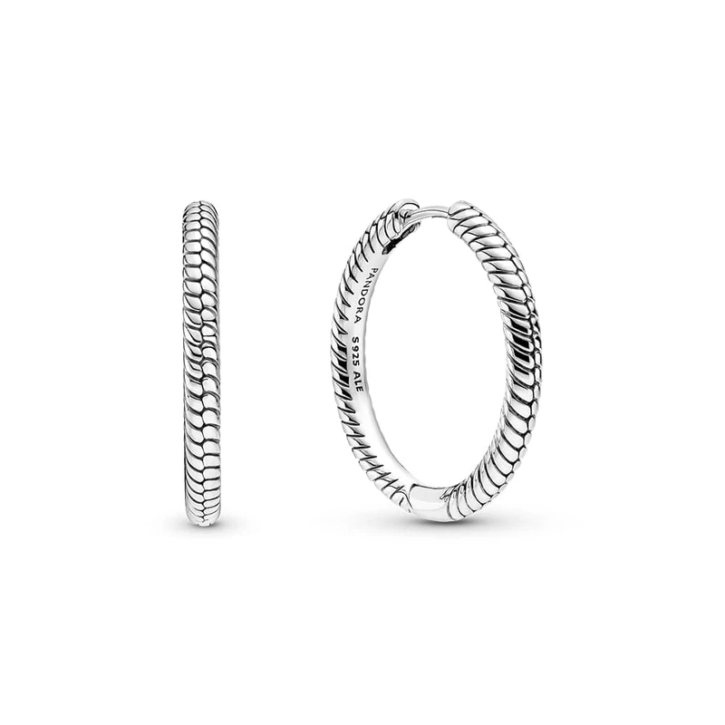 Pandora Moments Women's Sterling Silver Pandora Moments Charm Hoop Earrings, No Box - Image 1