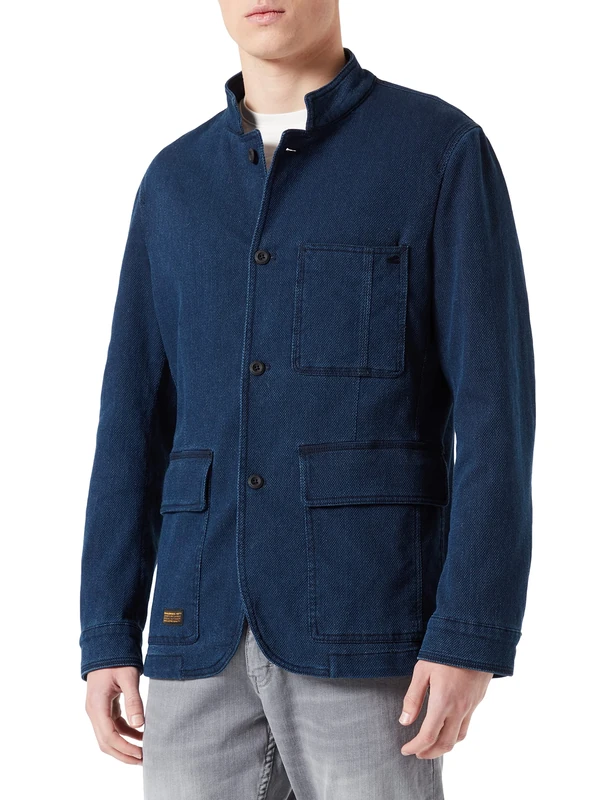 camel active Men's 442095/7I04 Casual Blazer, Indigo, 58