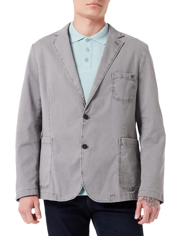 camel active Men's 444385/7581 Casual Blazer, Stone Gray, 87