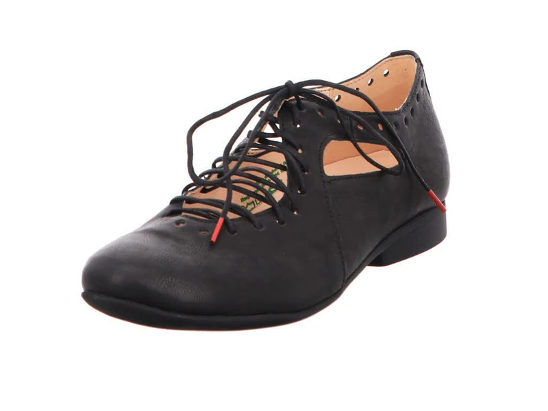 THINK! Damen GUAD2 chromfrei gegerbte nachhaltige Halbschuhe, Schwarz 0000