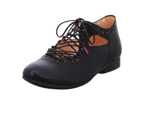 THINK! Damen GUAD2 chromfrei gegerbte nachhaltige Halbschuhe, Schwarz 0000