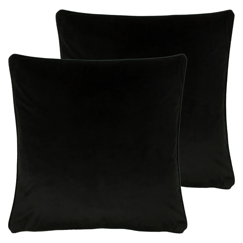 furn. Evans Lichfield Opulence Polyester Filled Cushions (Twin Pack), Polyester, Jet