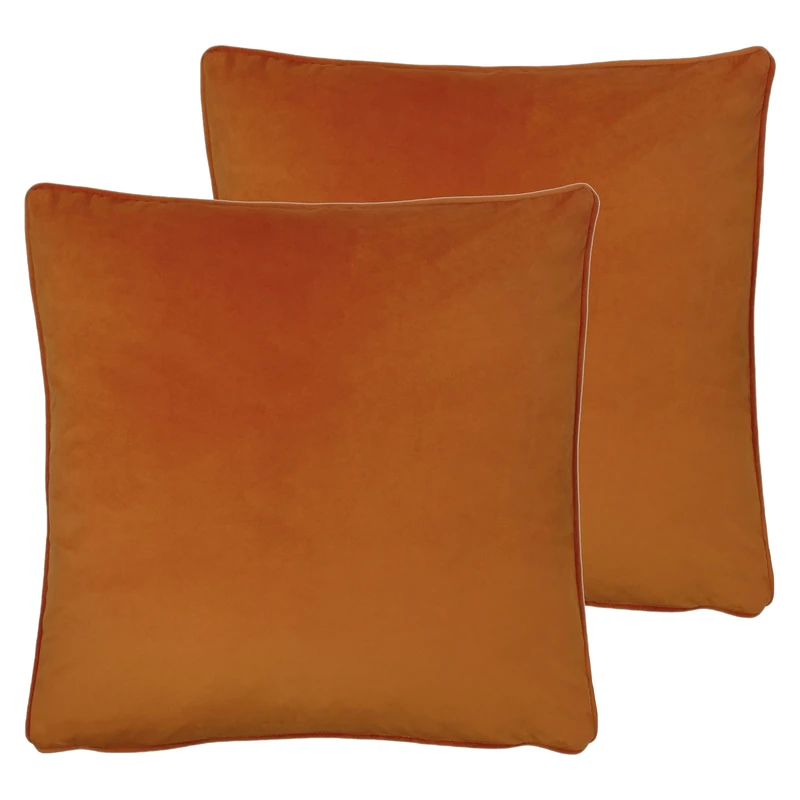 furn. Opulence Twin Pack Polyester Filled Cushions, Tangerine, 55 x 55cm