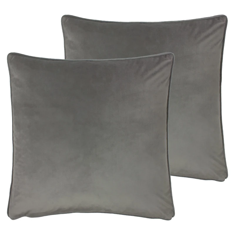 furn. Opulence Twin Pack Feather Filled Cushions, Steel, 55 x 55cm