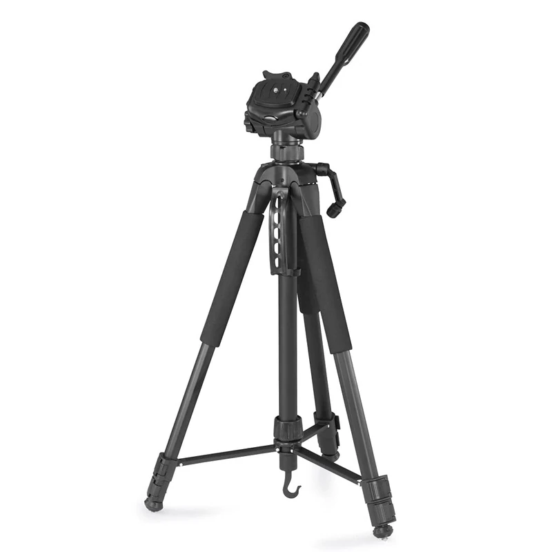 Hama Action 170 3D Camera Tripod with 62-170 cm Height, Photo Tripod with Mobile Phone Holder and Tablet Holder, Tripod with 3-Way Head, SLR Camera Tripod with Bag Black