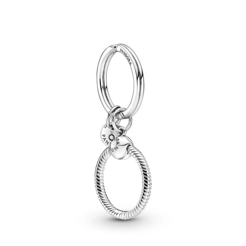 Pandora Icons Sterling silver key ring with small Pandora O pendant