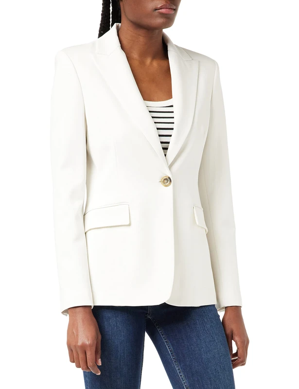 Pinko Women's SIGNUM 14 Giacca Punto STOFFA Coat, C03_Beige G. MAROSO, 36 - Image 1