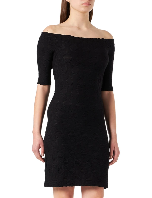 Pinko Women's AFRICO Abito Jersey GOFFRATO Dress, Z99_Nero Limousine, L