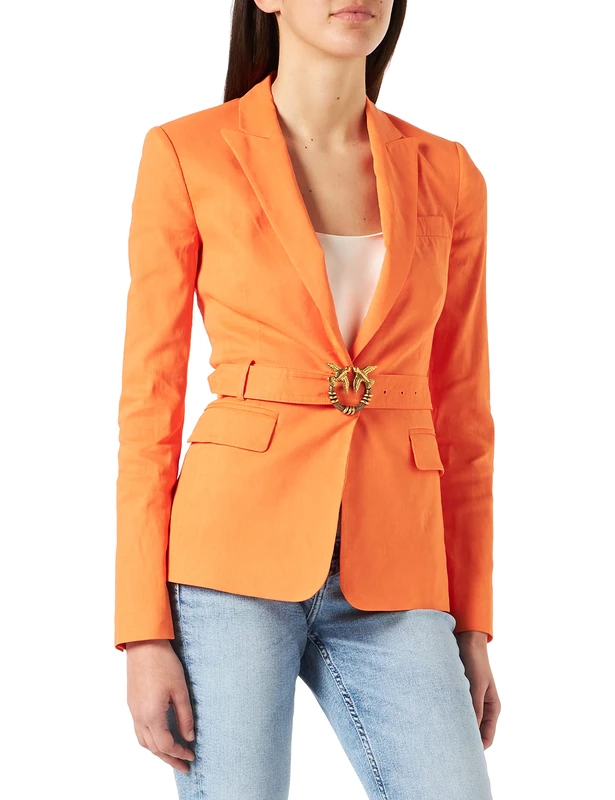 Pinko Women's Empoli Giacca Tela DI LINO/VIS Coat - 46N