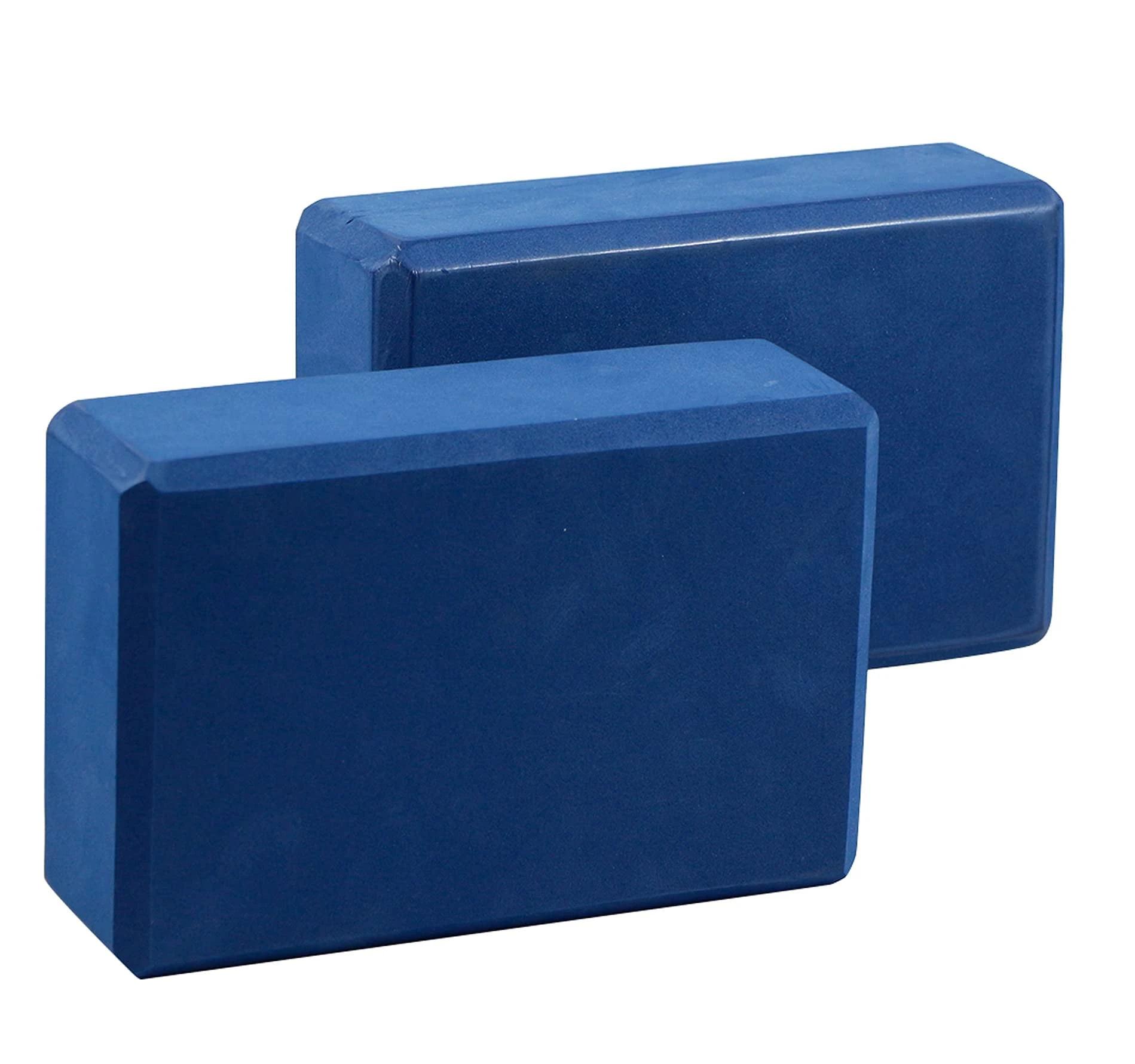 EXERZ Yoga Blocks 2pcs Gym Bricks -Comfortable Fitness Yoga Bricks, Anti-Slip, Lightweight and Travel Friendly Pilates Practice (Navy)