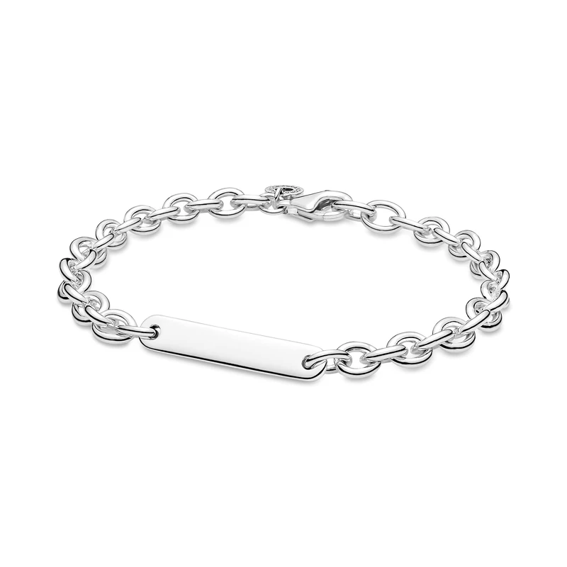 Pandora Icons Sterling silver link bracelet with engravable bar, 20