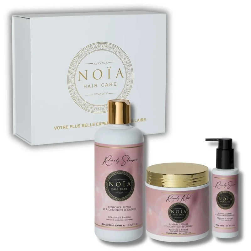 NOÏA HAIR - Prestige Hair Care Set - REMEDY Collection - Shampoo + Mask + Serum (Keratin & Biotin)
