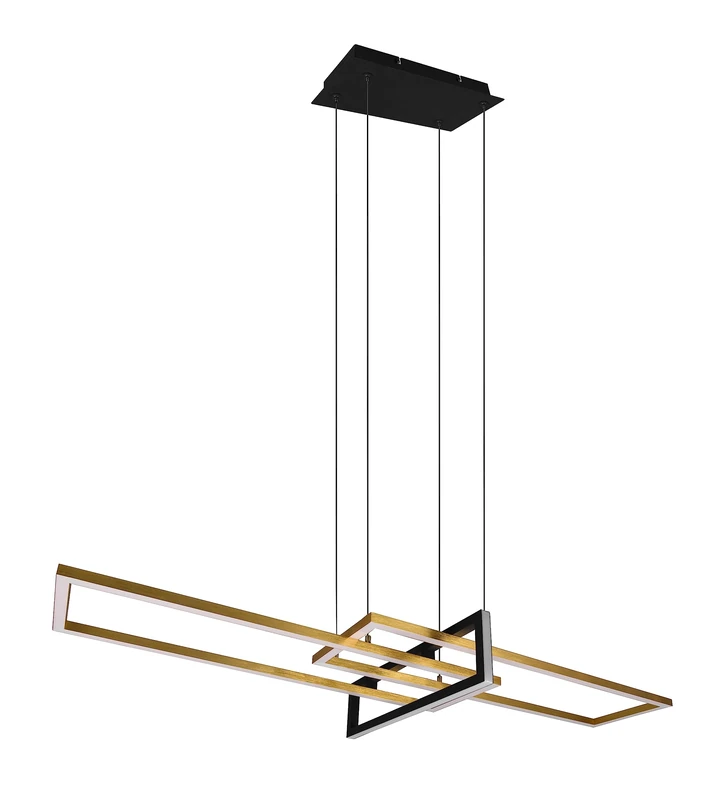 Trio Leuchten Salinas 320310308 LED Pendant Light Metal Brass/Matte Black with 34 Watt LED Switch Dimmer