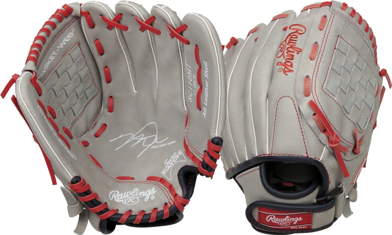 Rawlings Sure Catch Mike Trout Signature Youth Baseball Glove, 11 inch, Basket Web, Right Hand Throw