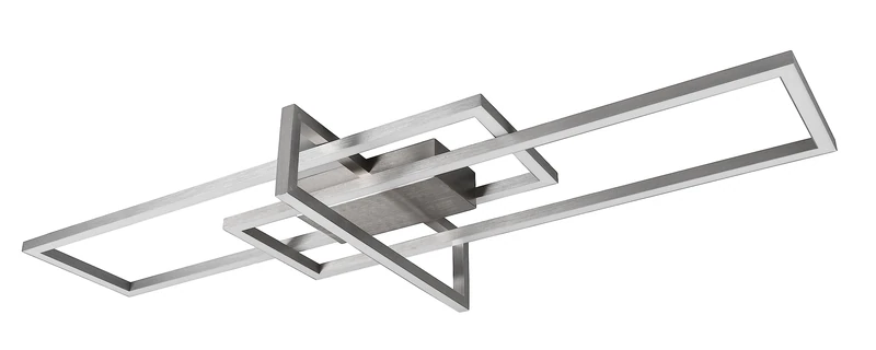 Trio, Ceiling Light, Salinas incl. 1 x LED,SMD,34,0 Watt,3000K,3900 Lm. Body: Metal, Nickel matt L:100 cm, W:40 cm, H:11.5 cm Adjustable with Switch,IP20,Not dimmable