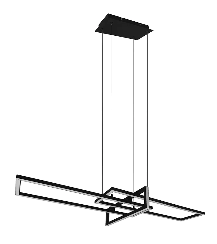 Trio Leuchten Salinas 320310332 LED Pendant Light Metal Matte Black with 34 Watt LED Switch Dimmer