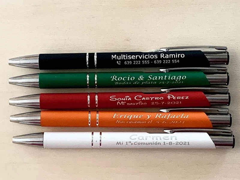 Personalised Metal Ballpoint Pens with Soft Rubber Feel in Matte Colour Pack (200)
