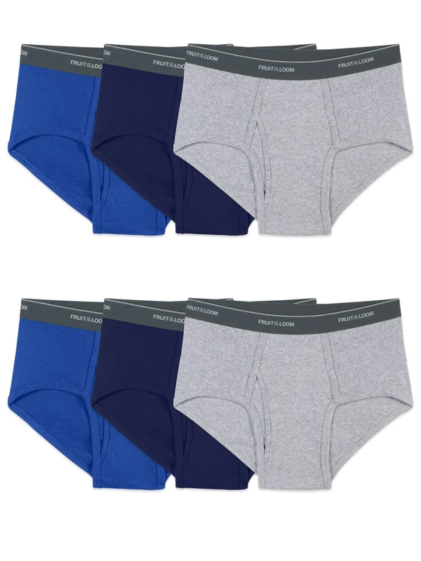 Fruit of the Loom Mens Tag-Free Cotton Briefs, Big Man - 6 Pack - Assorted, 4XL