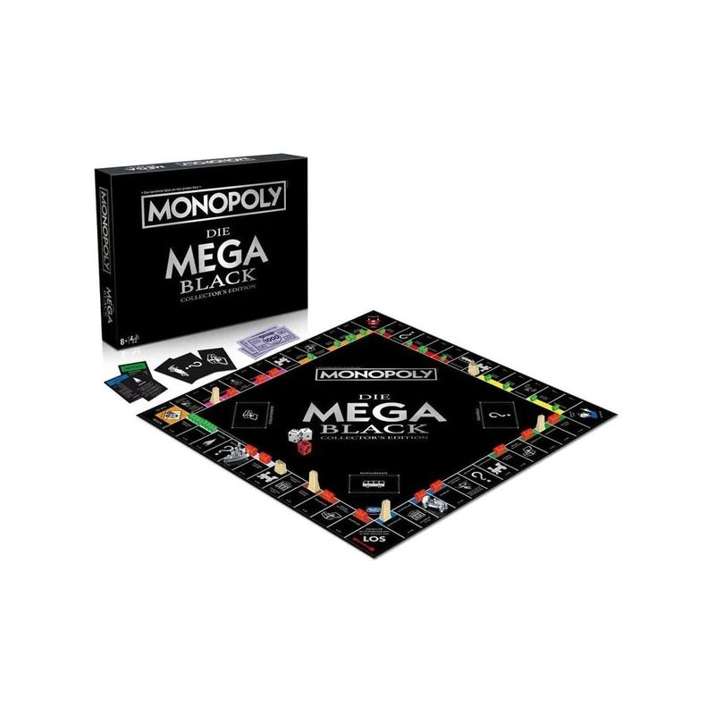 Winning Moves Monopoly - Mega Black Edition - Gesellschaftsspiel für Erwachsene und Kinder - 2-6 Spieler - Alter 8+