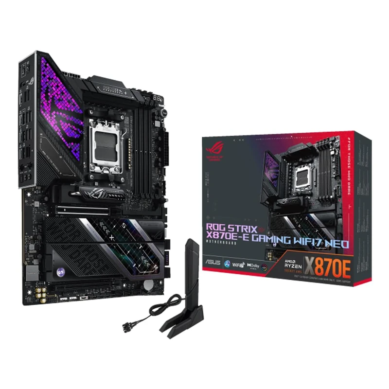 ASUS ROG Strix X870E-E Gaming WiFi7 Neo AMD ATX Motherboard (AMD AM5, 18+2+2 Power Levels, DDR5, 5X M.2 Slots, M.2 Q-Release, PCIe 5.0, 2X USB4, USB 10Gbps Type-C, Aura Sync RGB)