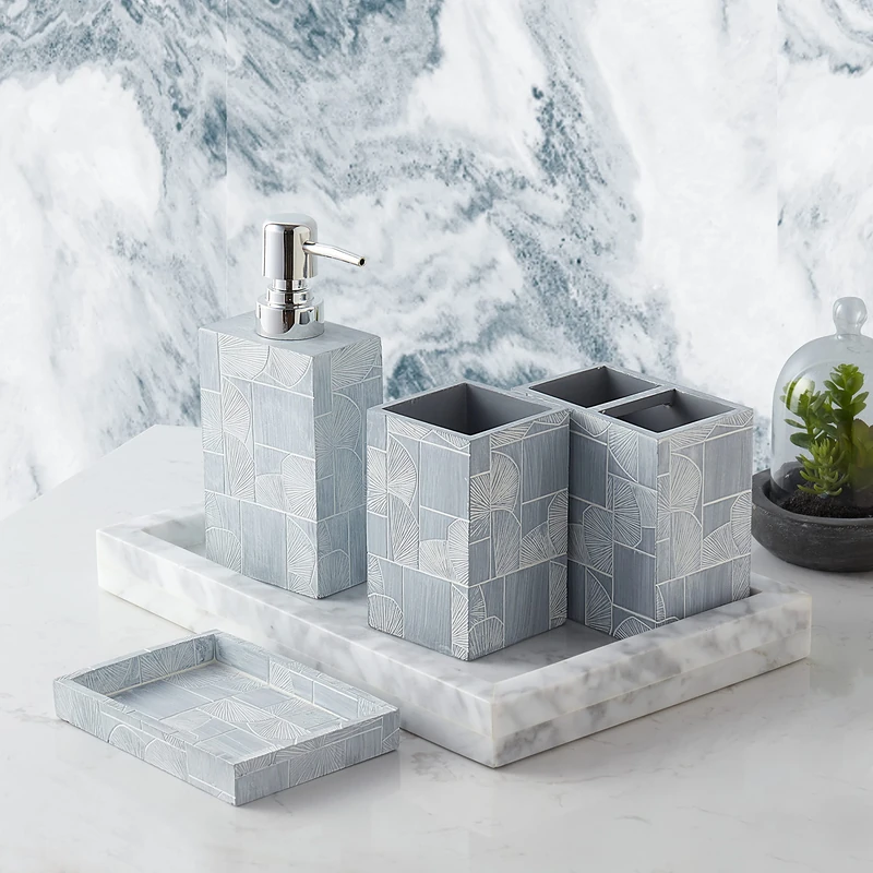 Sweet Home Collection Bathroom Accessories Unique Collections Modern Classic Contemporary Decorative Beautiful Designs Bath Shower Tub Décor, 4 Piece Set, Casanova