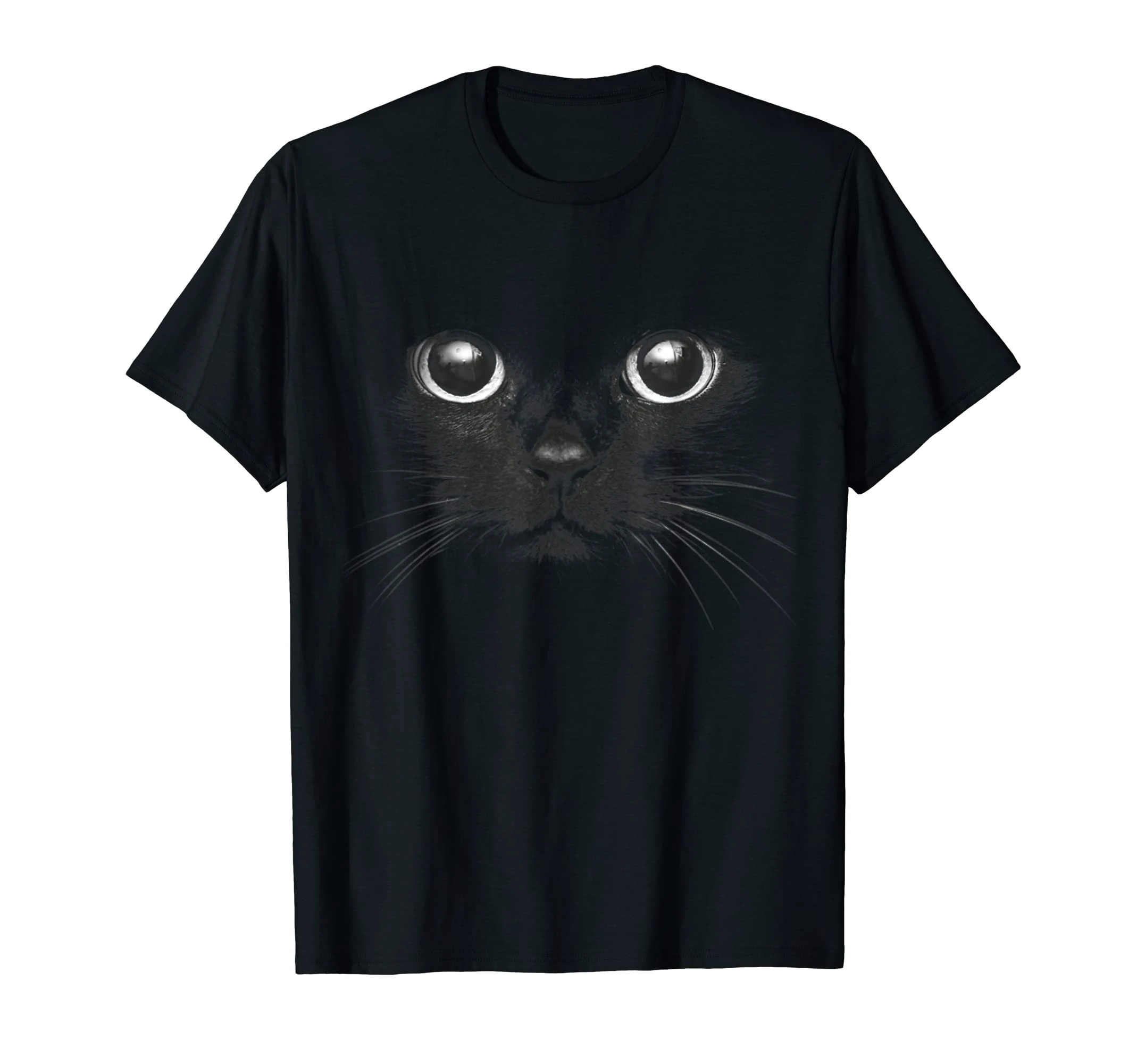 Black Cat Face Graphic Design Funny Cat Lovers Halloween T-Shirt