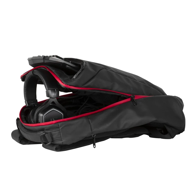 Konix Mens Drakkar Ragnarr Gaming Backpack 17" Black and Red - Image 1