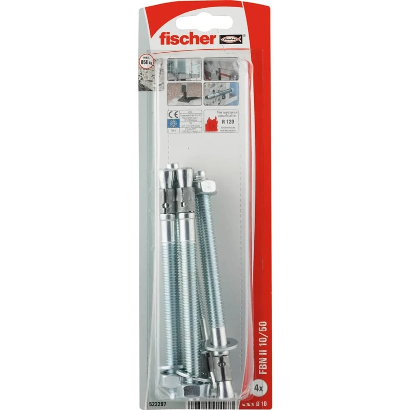 FISCHER FIXATION 4006209222973 FBN II 10/50K NV Stud, Colourless, One Size - Image 1