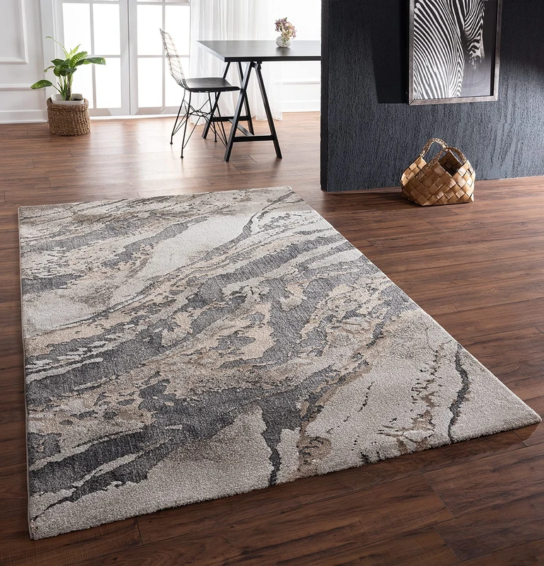 Mia's Teppiche Mira Living Room Beige/Grey 80 x 150 cm Frieze