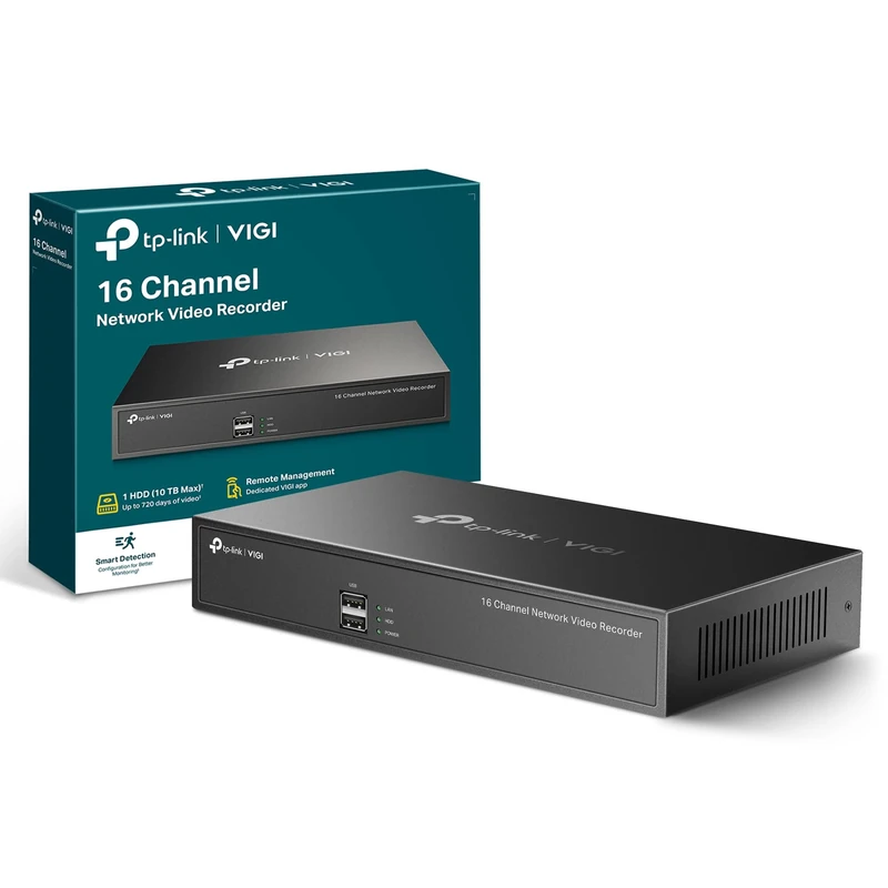 VIGI NVR1016H Channel Network Video Recorder for CCTV Camera Systems, Remote Monitoring CCTV Recorder, 24/7 Continuous Recording, up to 10TB HDD, 16-Channel Real-Time Live View and Quick Lookup