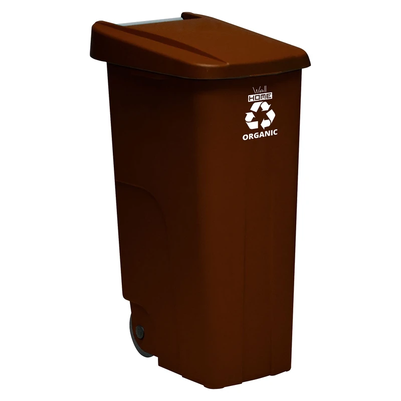 WELL HOME MOBILIARIO & DECORACIÓN Wellhome Recycle Container 110 litres, Closed with lid, Ideal for Recycling Organic Waste with Wheels