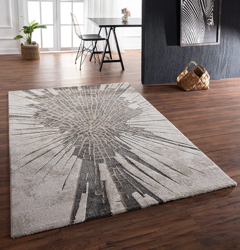 Mia's Teppiche Mira Living Room Beige/Canyon 160x230 cm Frieze - Image 1