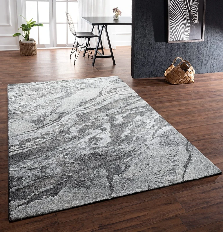 Mia's Teppiche Mira Living Room Grey/Anthracite 120x170 cm Frieze