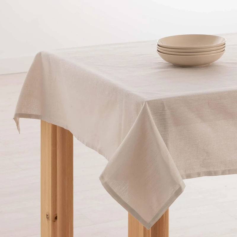 Belum | Stain-Resistant Tablecloth Linen 100% Light Grey 350 x 150 cm | Resinated Rectangular Table Cloth | Waterproof Tablecloth in Various Sizes | Linen Tablecloths for Indoor and Outdoor