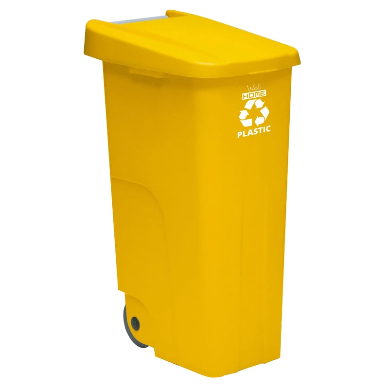 WELL HOME MOBILIARIO & DECORACIÓN Wellhome Recycle 110 Litre Closed Container with Lid Ideal for Plastic Recycling with Wheels