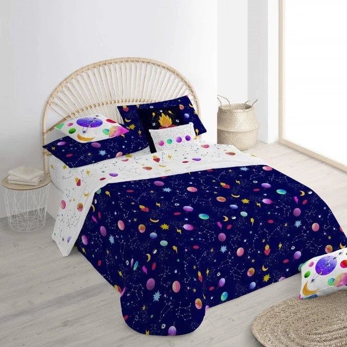 Belum | Duvet Cover with Buttons 100% Cotton Cosmos Model | Duvet Cover | Quality Duvet Cover | Duvet Cover with Buttons (150/160 Bed)