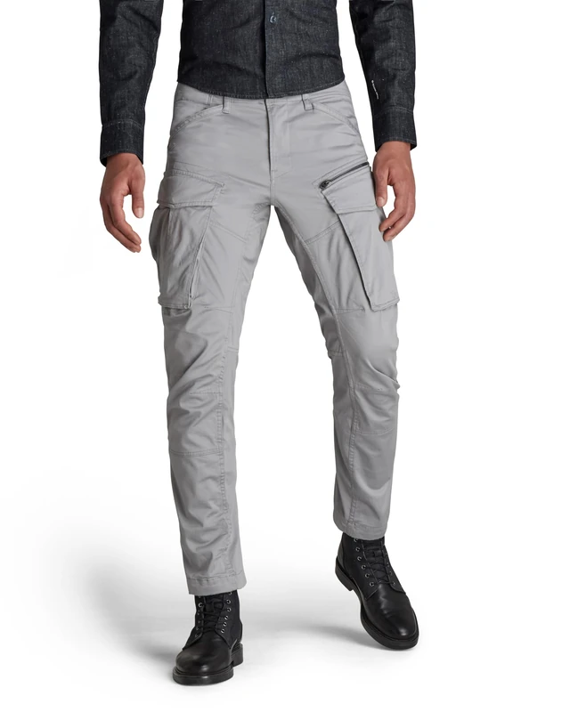 G-Star Men's Rovic Zip 3D Regular Tapered Pants, Grey (steel grey D02190-5126-B959), 33W / 32L