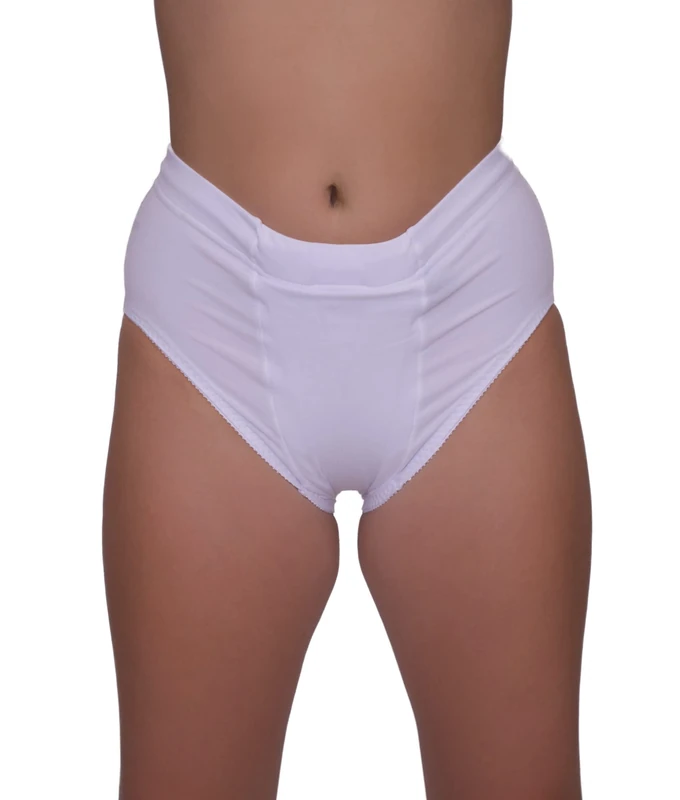 Underworks Vulvar Varicosity and Prolapse Support Brief with Groin Compression Bands - 521, White, S