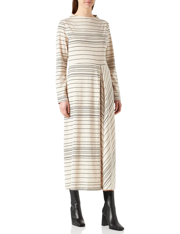 TAIFUN Women's 181003-16119 Dress, Offwhite Gemustert, 34