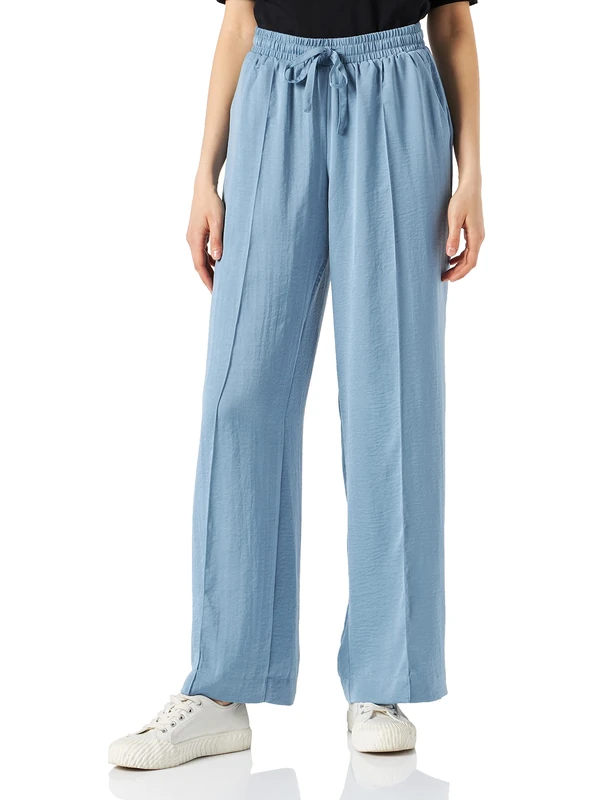 TAIFUN Women's Wide Leg H Slacks, Atlantic Mist, 36