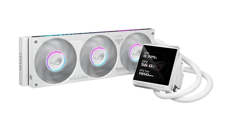 ASUS ROG Strix LC IV 360 ARGB LCD Display All-in-one Liquid CPU Cooler - White - Image 1