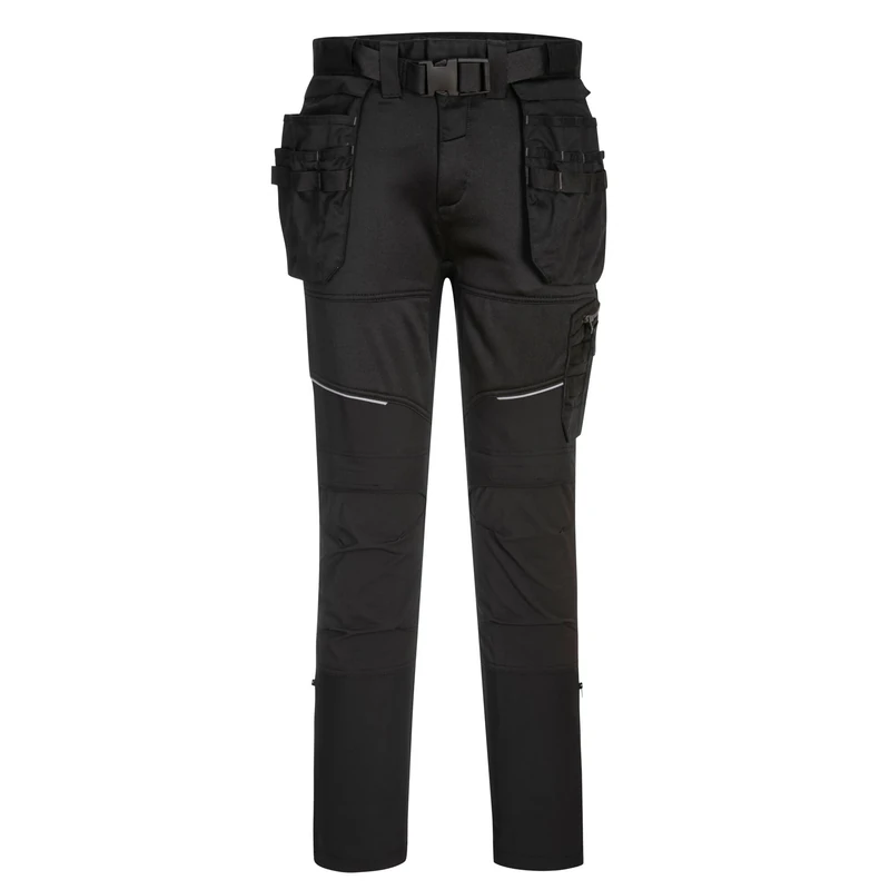 Portwest KX343 Men's KX3 Slim Fit Jogger Work Trousers Holster Pocket Black, L - Image 1