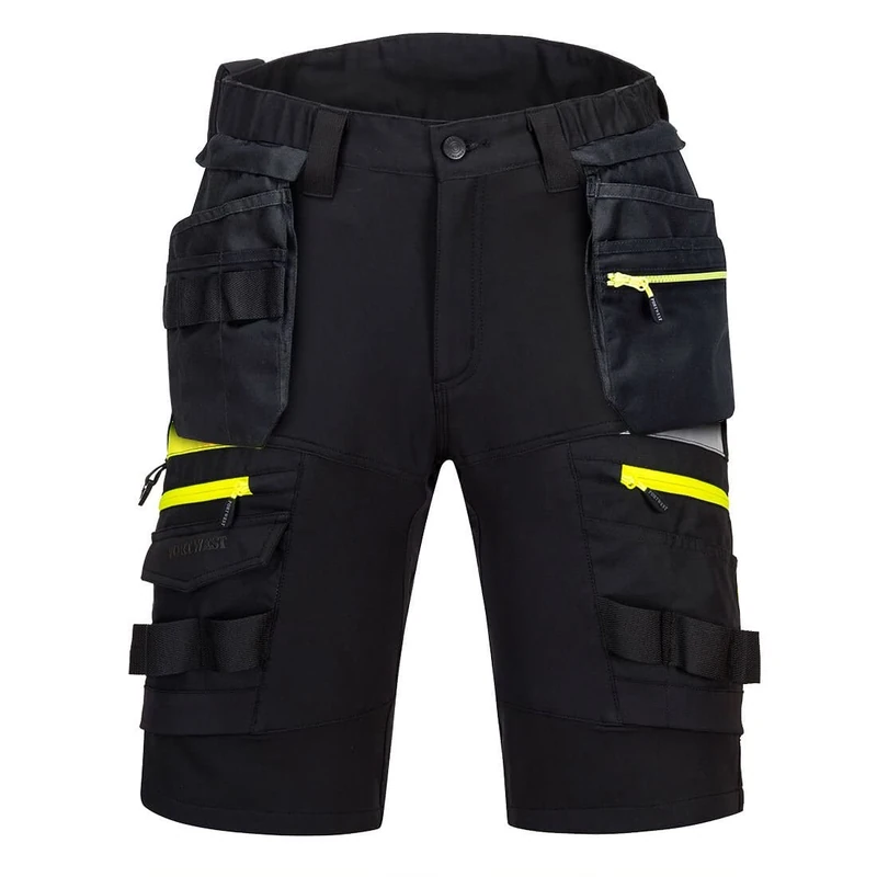 Portwest DX444 Men's DX4 Detachable Holster Pocket Stretch Work Shorts Black, 34