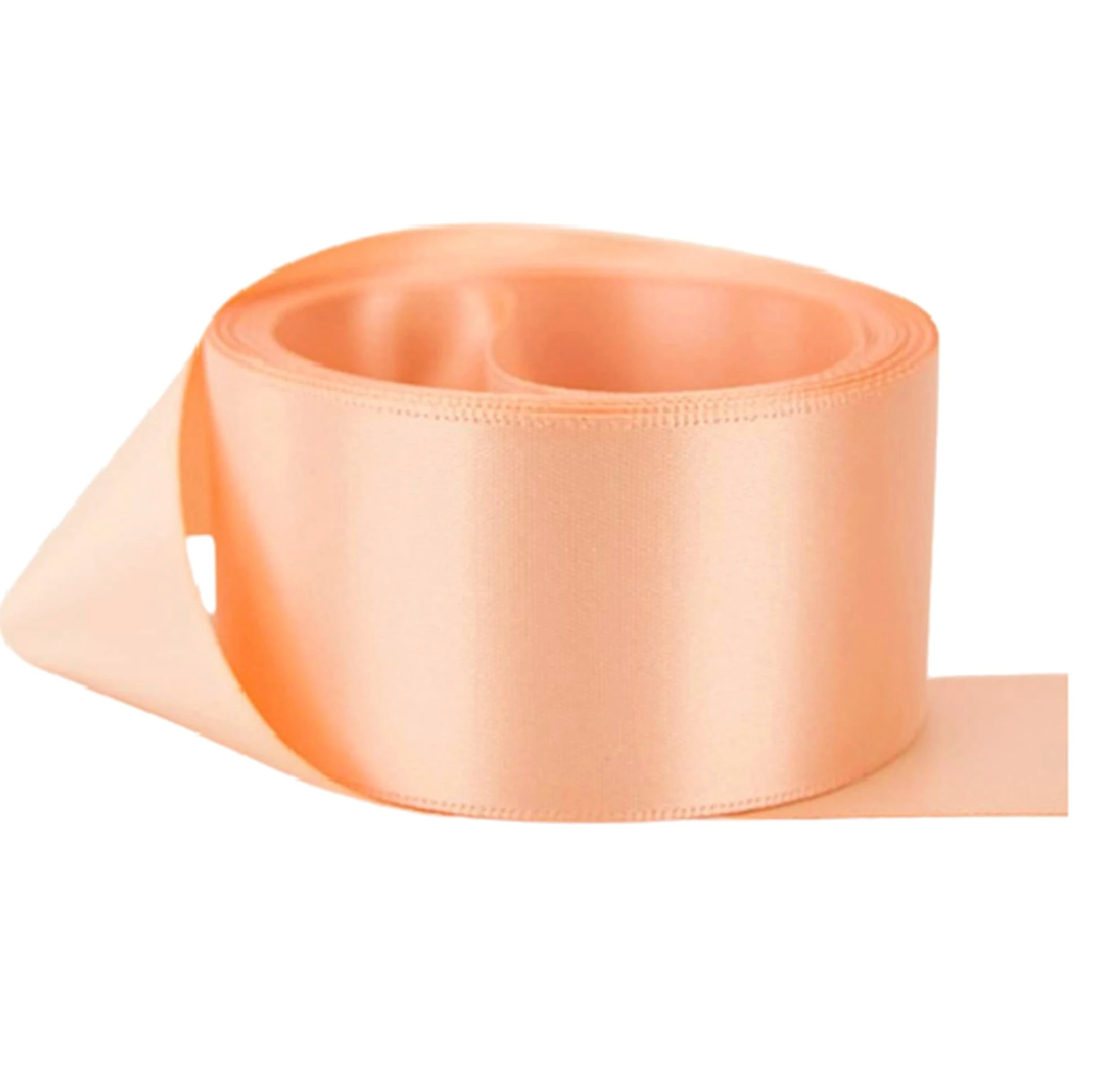 Double Sided Faced Satin Ribbon Size 38mm x 10 Meters (Peach) Perfect for Gifts Wrap Sew Party, Decorations Events Dress Wedding Christmas Crafts, Bows Car, DIY, Bouquets, Cake More