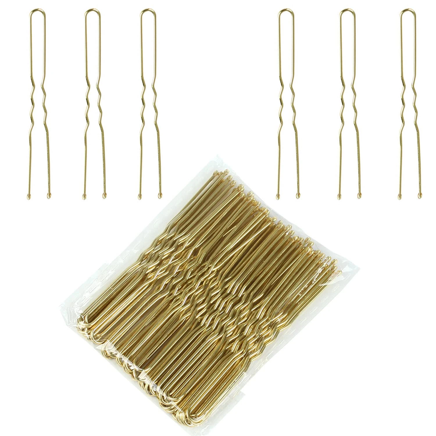 Bun Pins, U Shaped Bobby Pins - 50 Pcs Hair Clips for Women & Girls (Blonde)