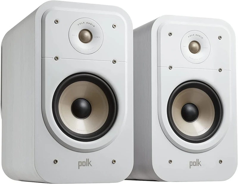 Polk Audio Signature Elite ES20 High-Resolution Bookshelf Speakers for Home Theater, Stereo Speakers, HiFi Speaker, Hi-Res Certified, Compatible with Dolby Atmos and DTS: X (Pair of 2) - White